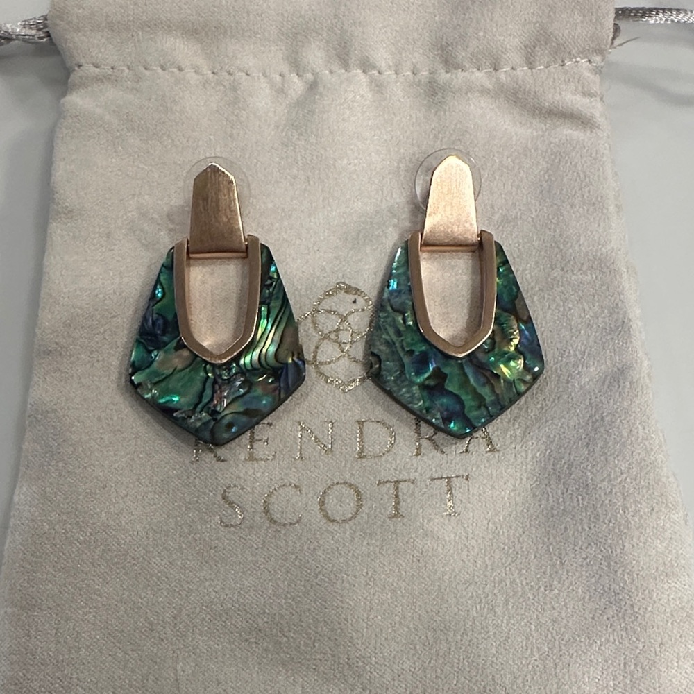 Kendra Scott Rose Gold Abalone Drop Earrings